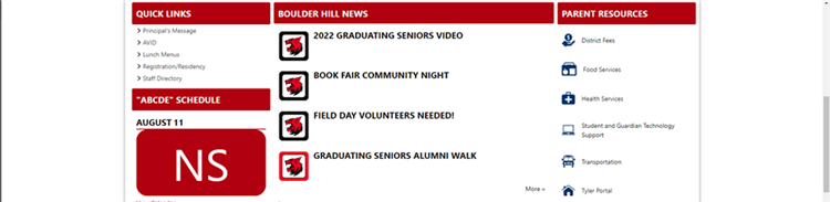 Boulder Hill site with News module displayed. 